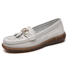 Mocassini slip-on con nappine da donna, Grigio