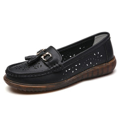 Mocassini slip-on con nappine da donna, Nero