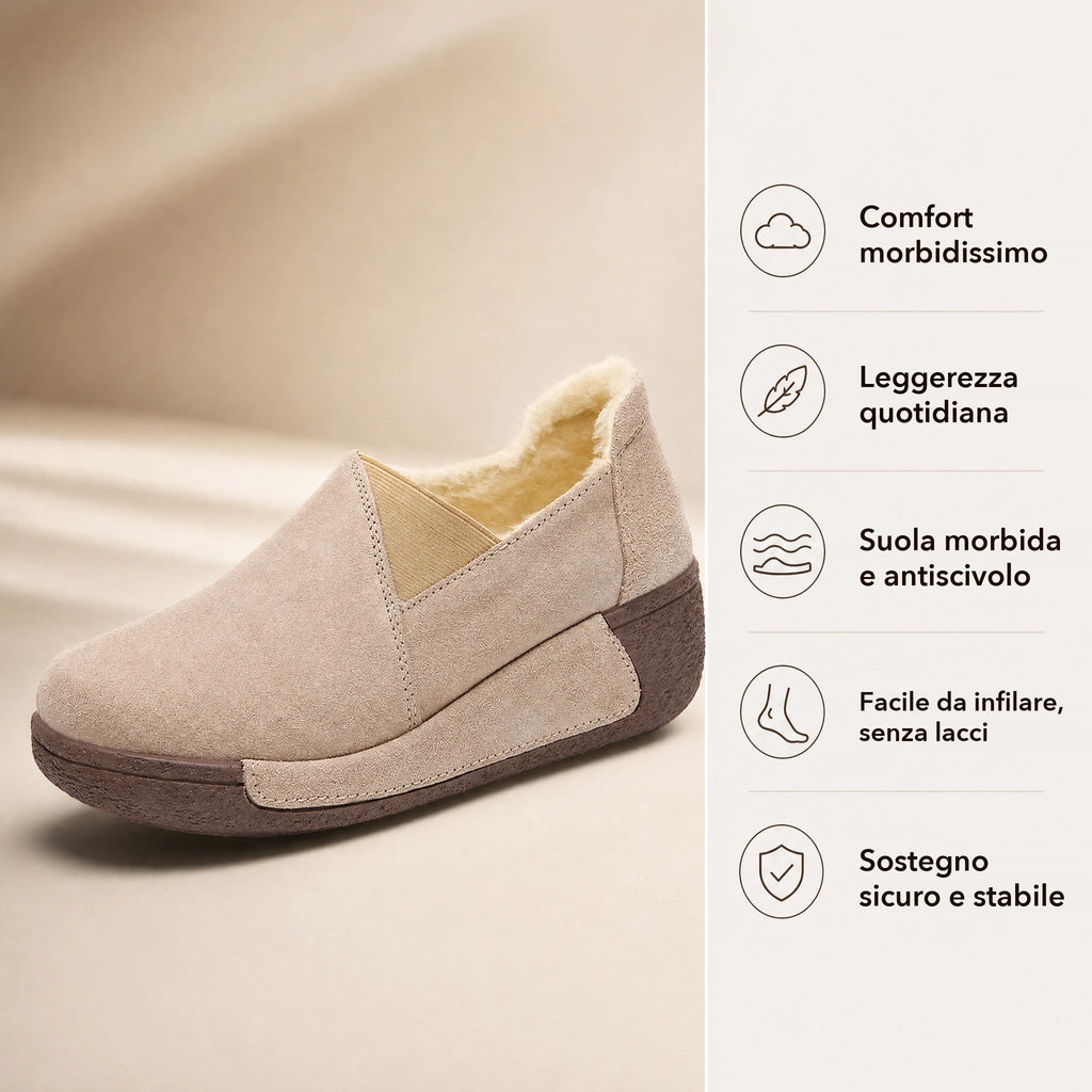 Mocassini in camoscio marrone con elastici laterali