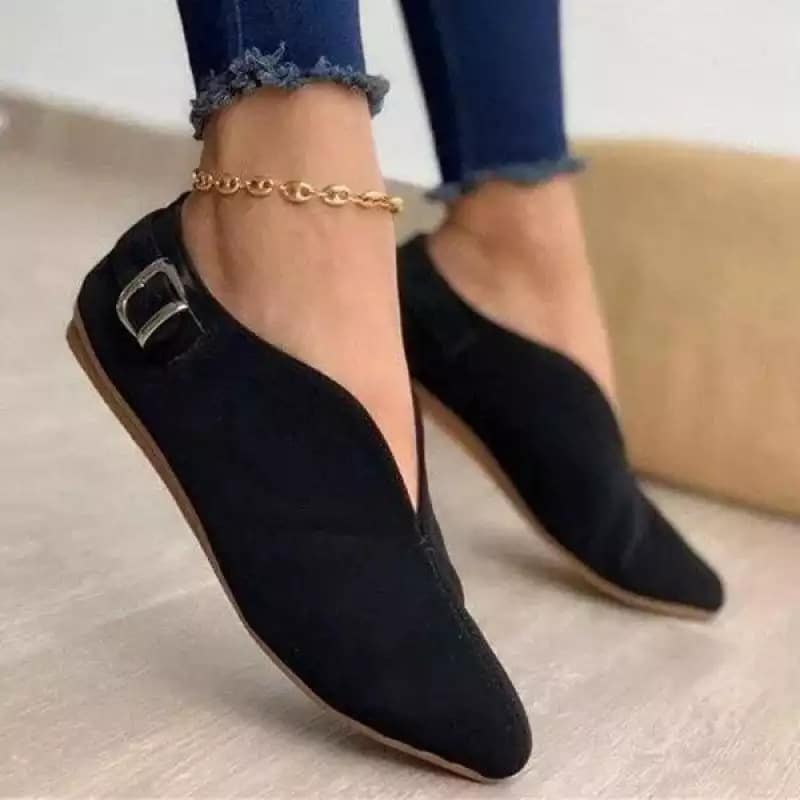 mocassino da donna in pelle scamosciata nera