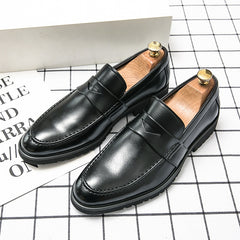 Mocassini in similpelle formali da uomo, Nero