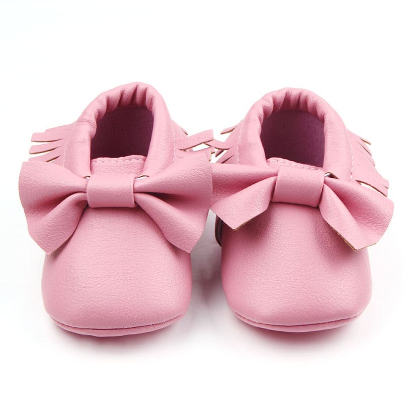 mocassino rosa in pelle