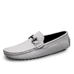 Mocassini italiani in vera pelle per uomo, Grigio