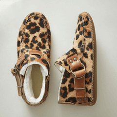 Mocassini indiani foderati con fibbia, Leopardo