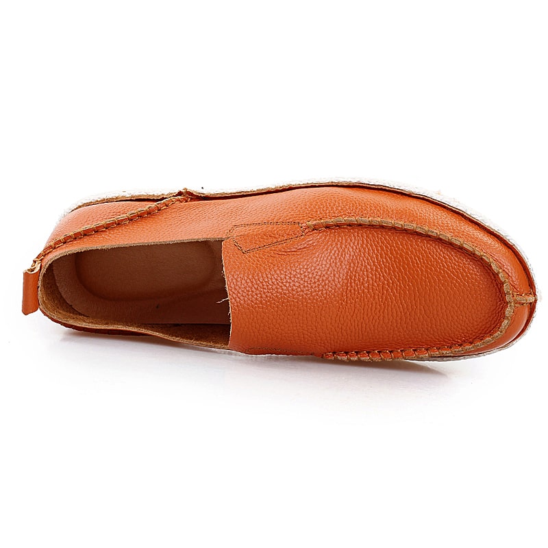 mocassino in pelle arancione