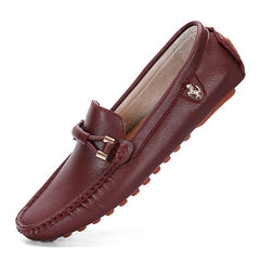 Mocassini morbidi trendy in pelle sintetica per uomo, Bordeaux