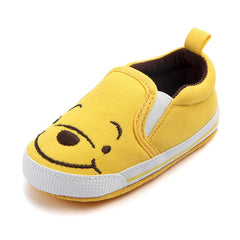 Mocassini per bambini in tela con icone dei cartoni animati, Giallo