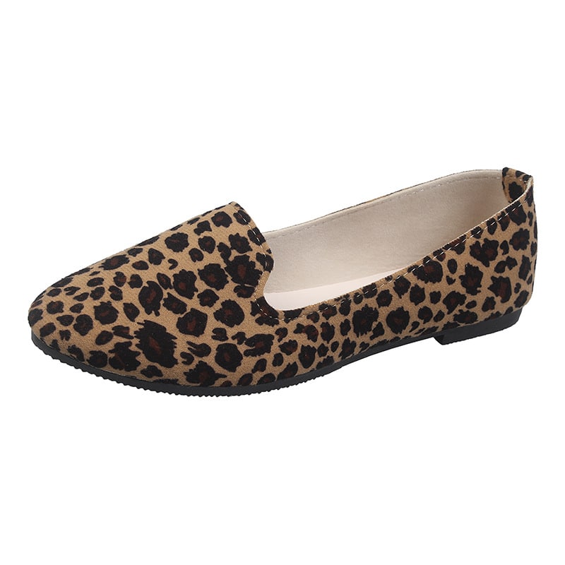 Mocassini Piatti da Donna con Stampa Leopardata