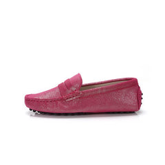 Mocassini primavera estate con paillettes da donna, Rosa