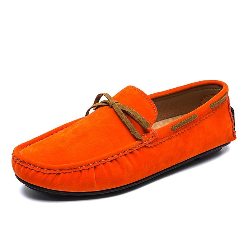 Mocassini da barca slip-on effetto scamosciato colorati da uomo