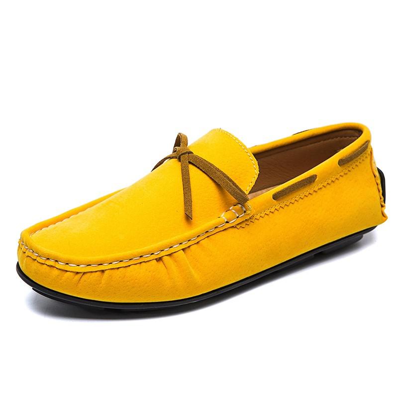Mocassini da barca slip-on effetto scamosciato colorati da uomo