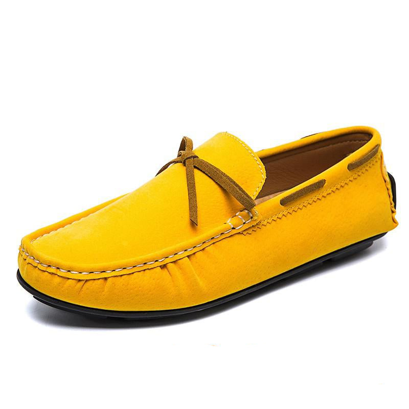 Mocassini da barca slip-on effetto scamosciato colorati da uomo