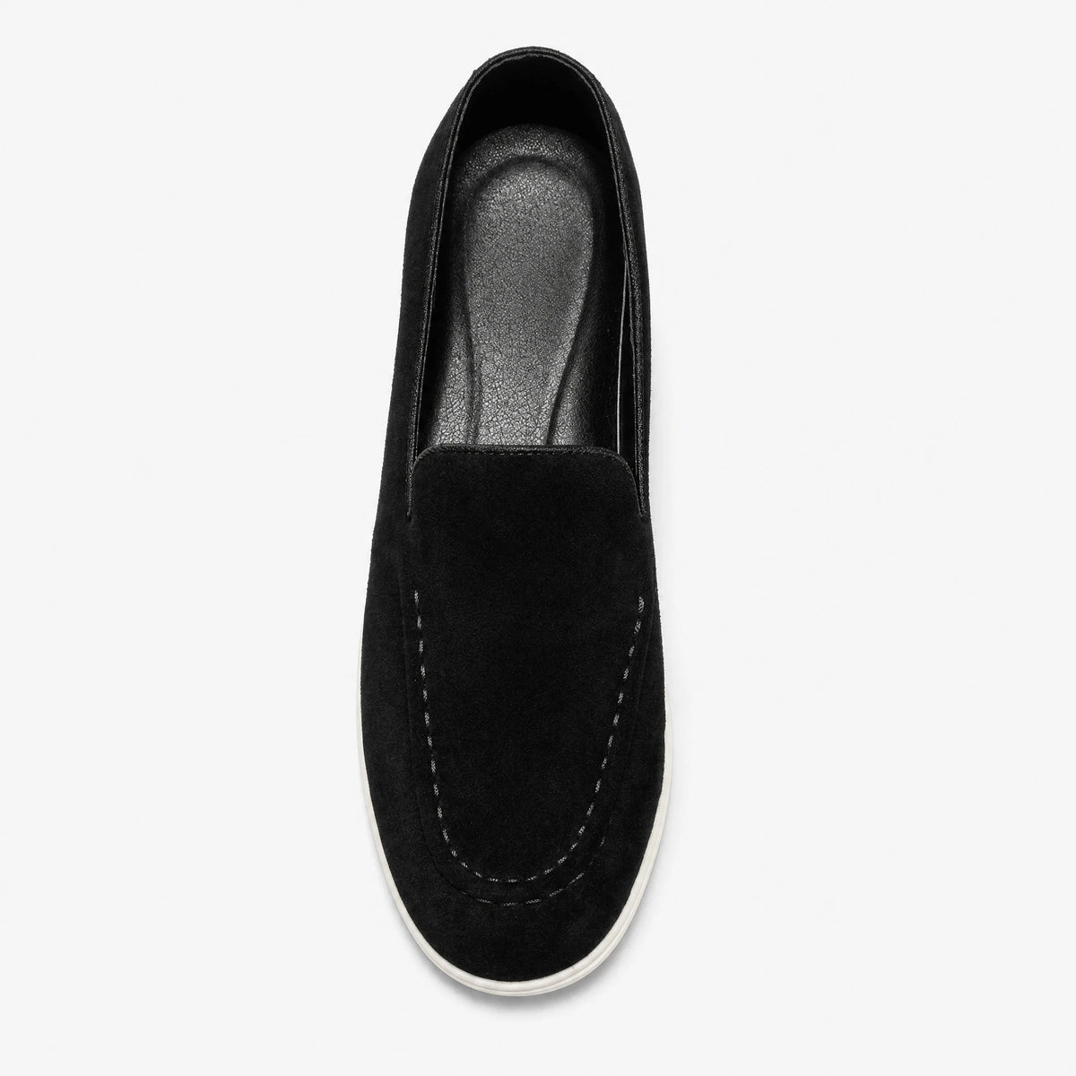 Mocassini slip-on uomo con suola bianca minimal