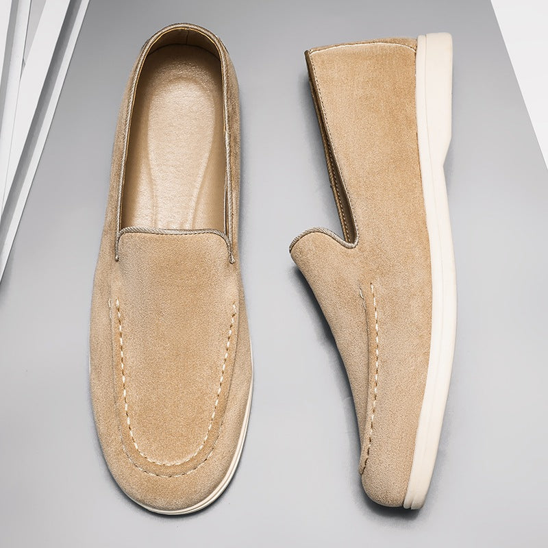 Mocassini slip-on uomo con suola bianca minimal, colore nero, vista 12