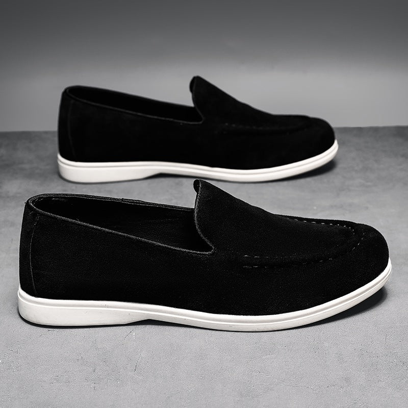 Mocassini slip-on uomo con suola bianca minimal, colore nero, vista 8