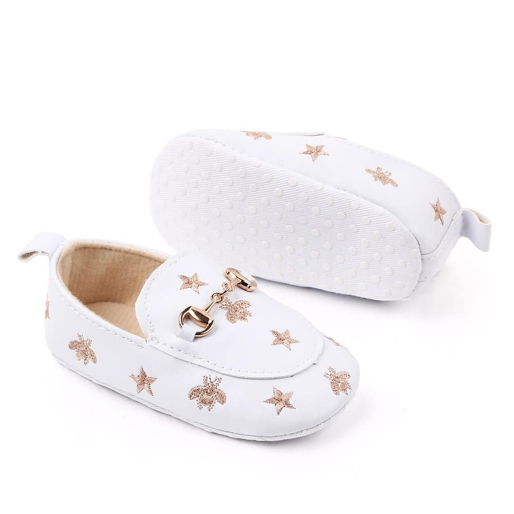 mocassino da neonato bianco con stella