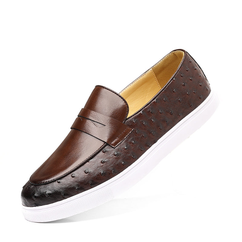 Mocassino marrone slip-on, vista posteriore
