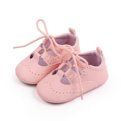 Mocassini traforati con lacci stile sneakers per neonata, Rosa