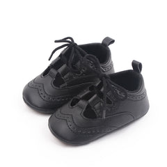Mocassini traforati con lacci stile sneakers per neonata, Nero