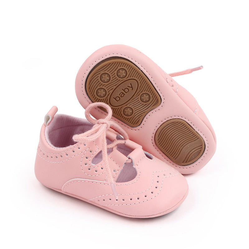 Mocassini traforati con lacci stile sneakers per neonata