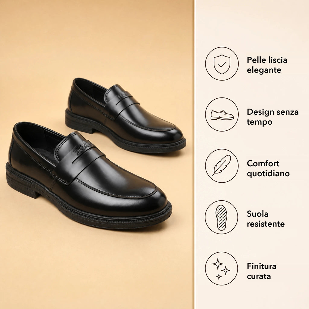 Mocassini Uomo Business con Suola Spessa Nero, vantaggi del prodotto
