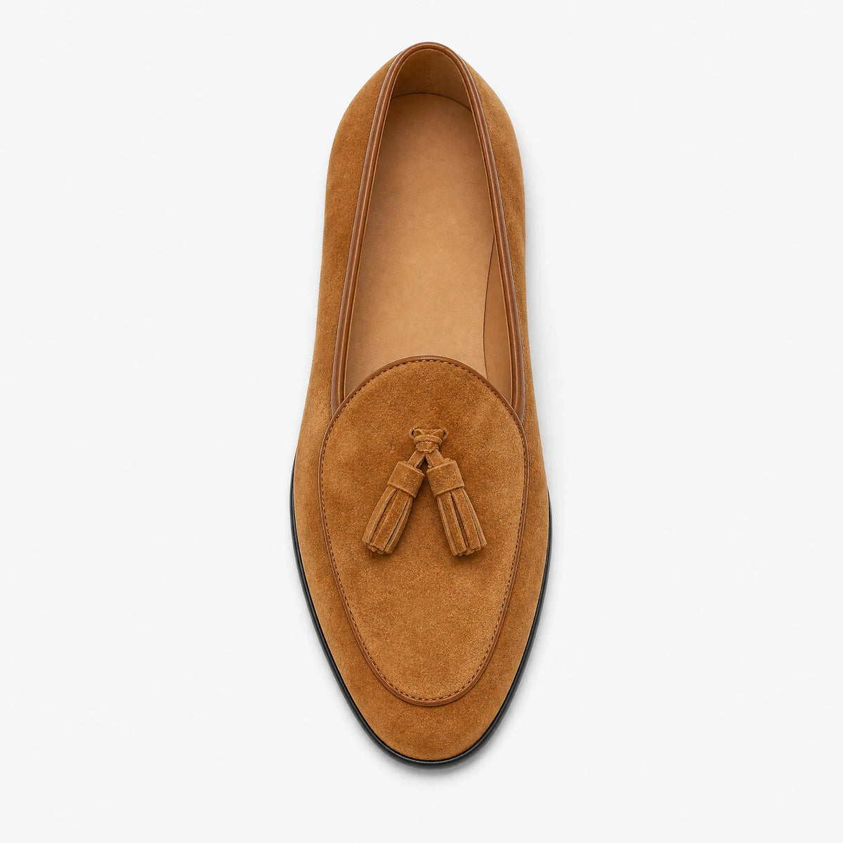 Mocassini uomo con nappine in camoscio