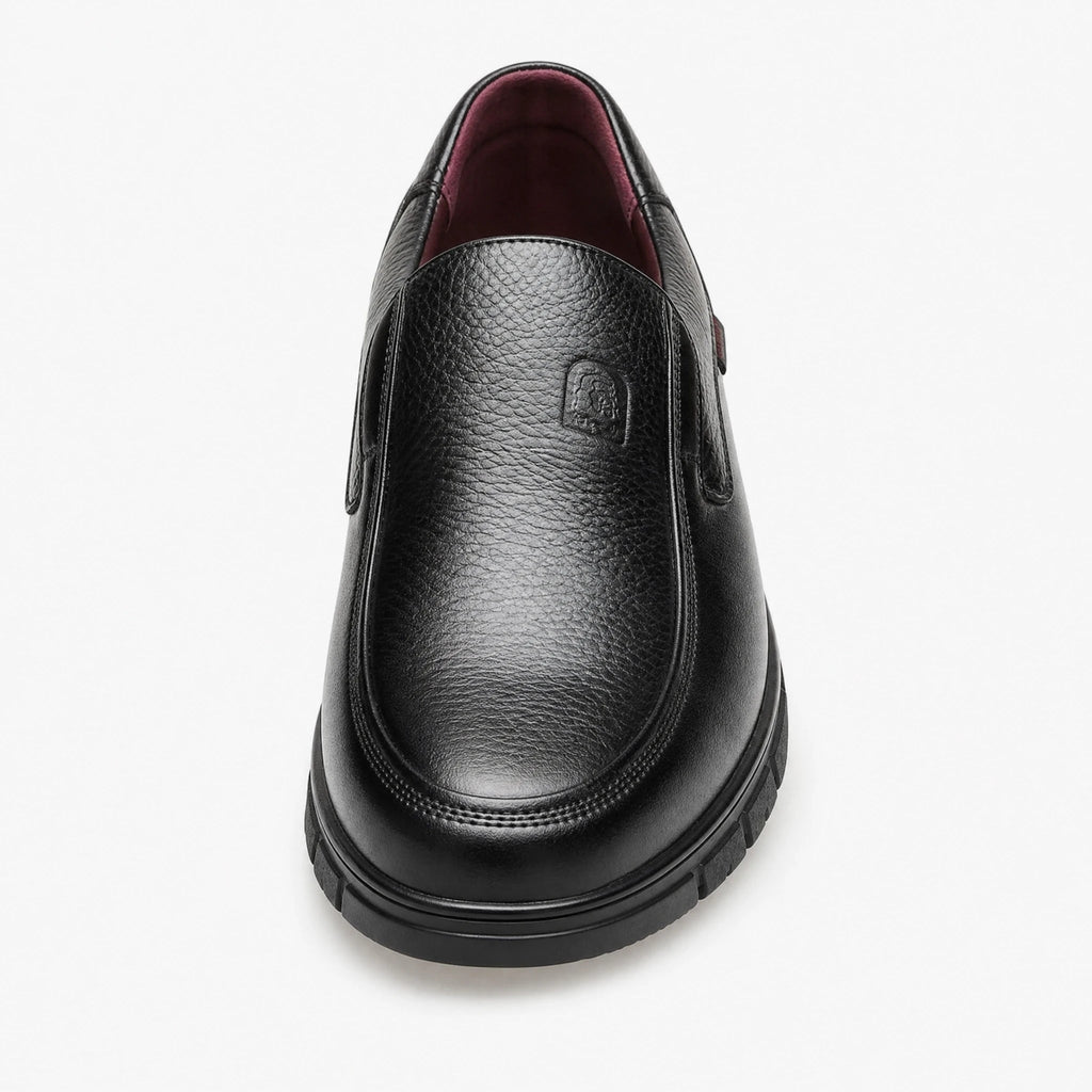 Mocassini uomo in pelle morbida neri, vista laterale
