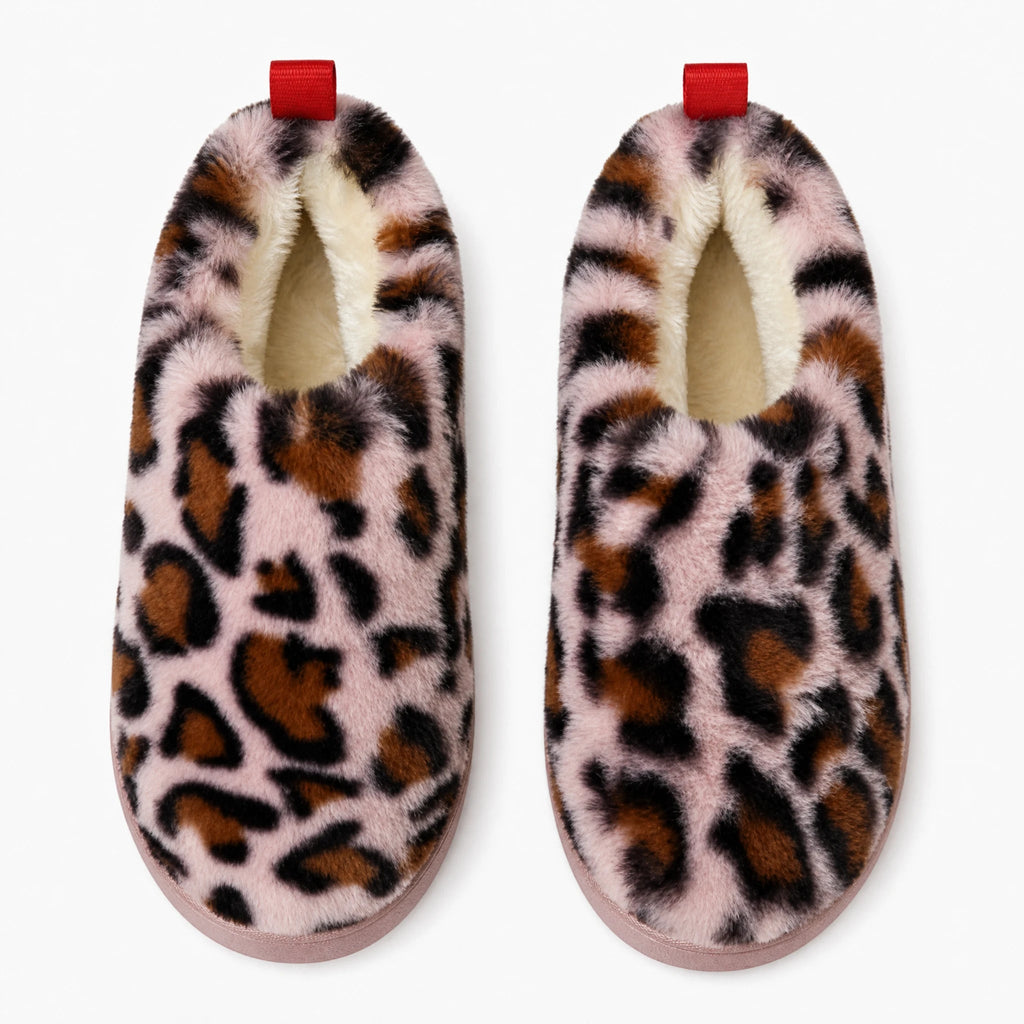 Mocassino ciabatta foderata leopardata con platform da donna - foto 1