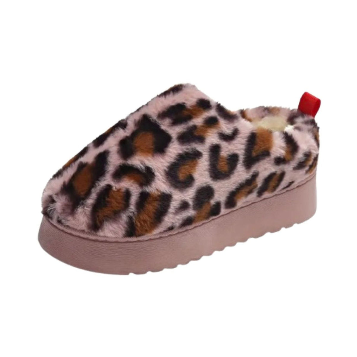 Mocassino ciabatta foderata leopardata con platform da donna - foto 5