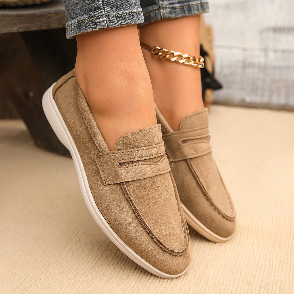 Mocassino con cinturino donna blu navy, vista laterale