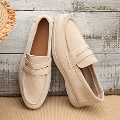 Mocassino con cinturino donna e suola bianca a contrasto, Beige