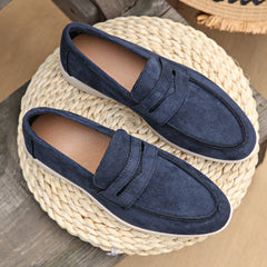 Mocassino con cinturino donna e suola bianca a contrasto, Blu navy