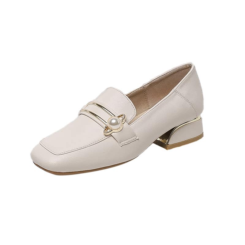 Mocassino con tacco quadrato elegante