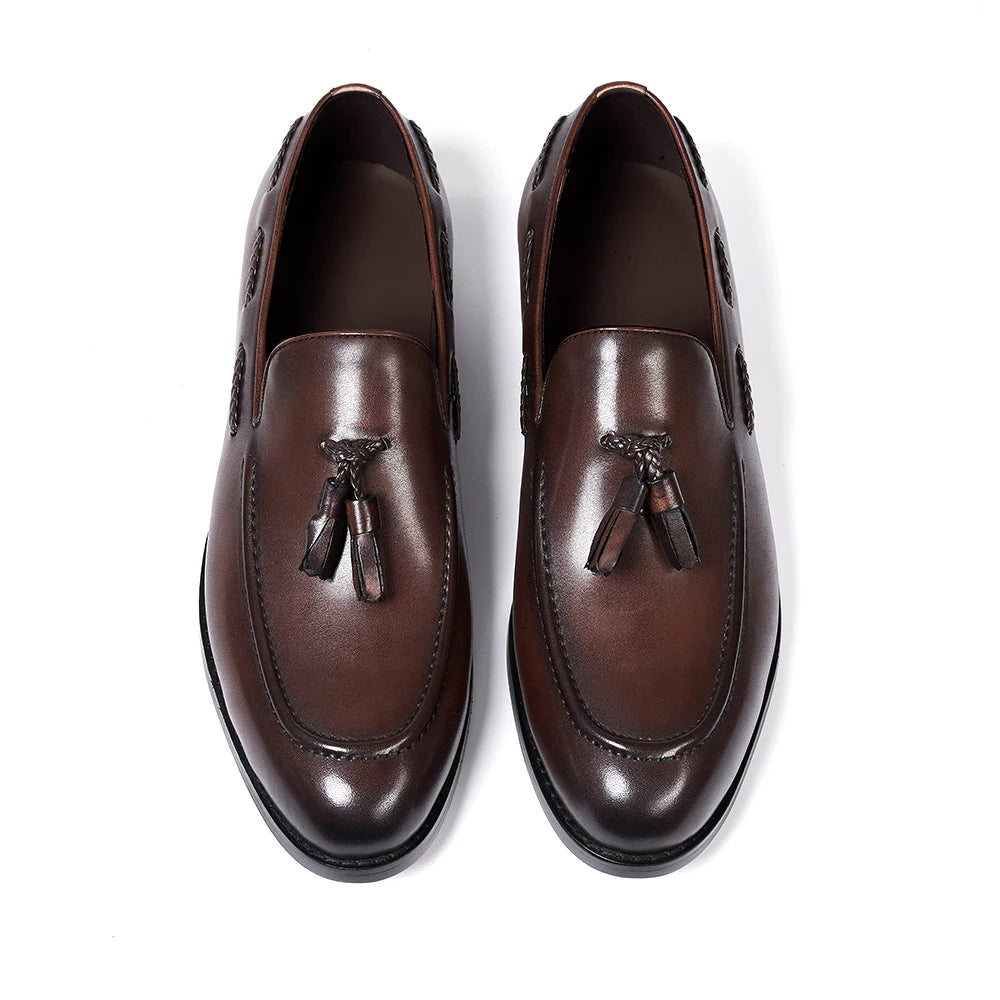 Mocassino con nappine uomo con pampille decorative, dettaglio 10