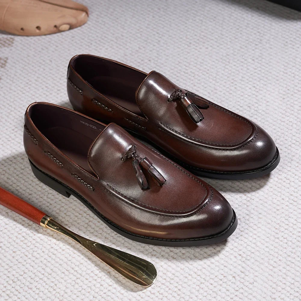 Mocassino con nappine uomo con pampille decorative, dettaglio 6