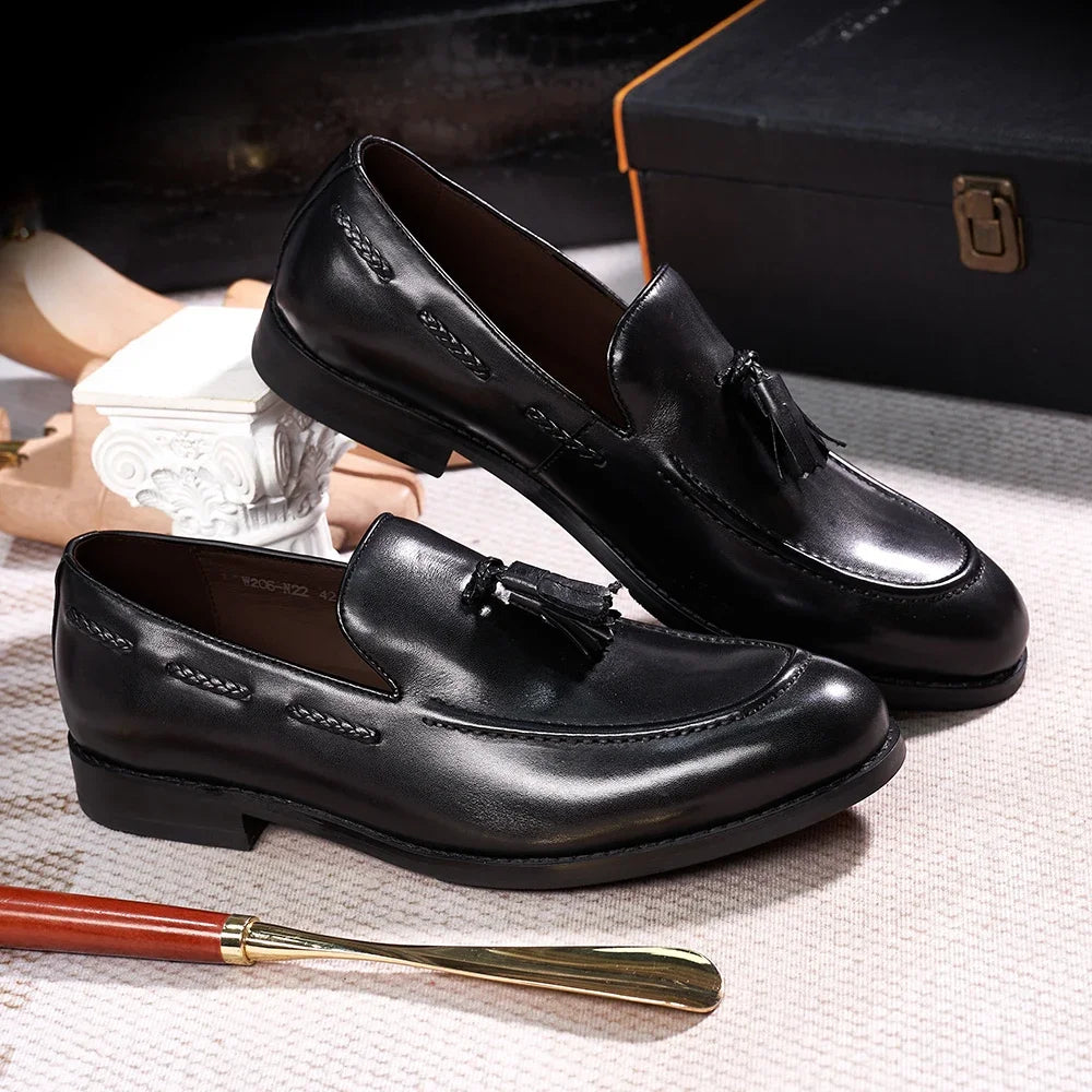 Mocassino con nappine uomo con pampille decorative, dettaglio 7