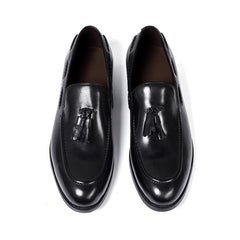 Mocassino con nappine da uomo con pampille decorative, Nero
