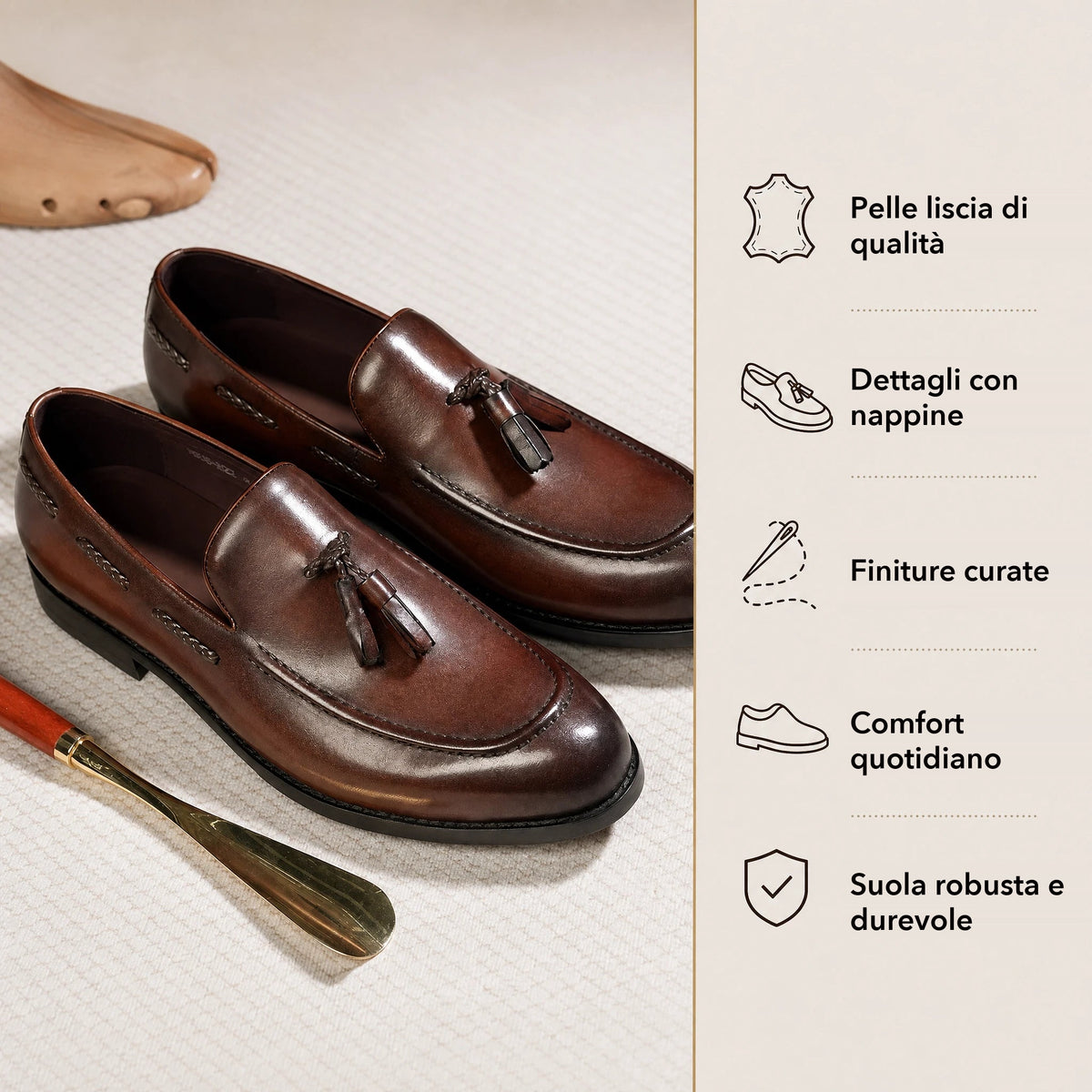Mocassino con nappine uomo con pampille decorative, dettaglio 5 Immagine