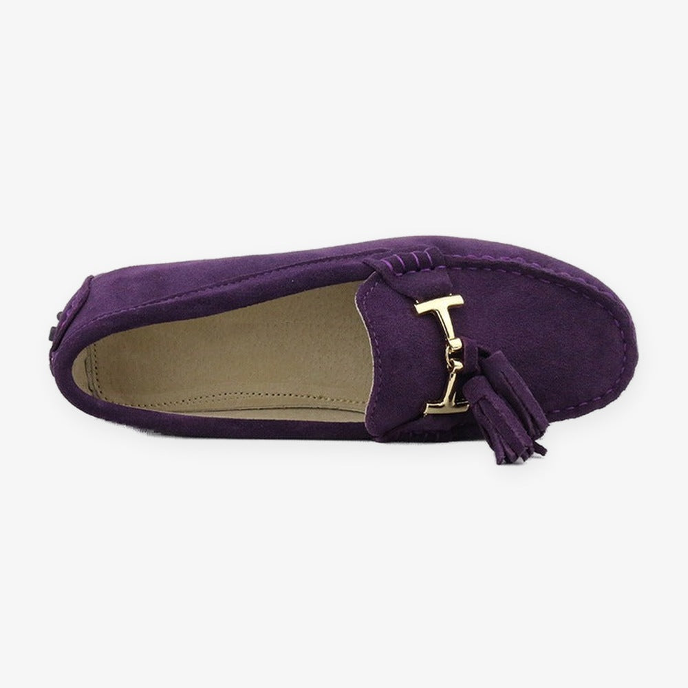 Mocassino donna con nappina e morsetto dorato, dettaglio 18