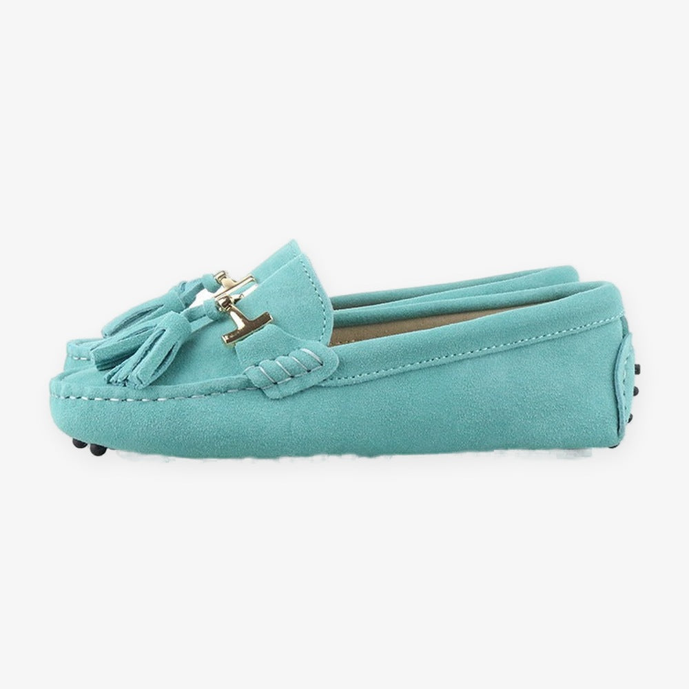Mocassino donna con nappina e morsetto dorato, dettaglio 20