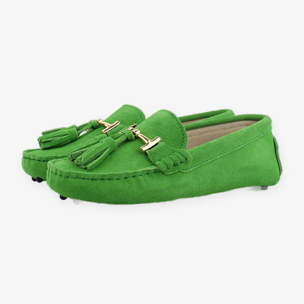 Mocassino donna con nappina e morsetto dorato, dettaglio 21