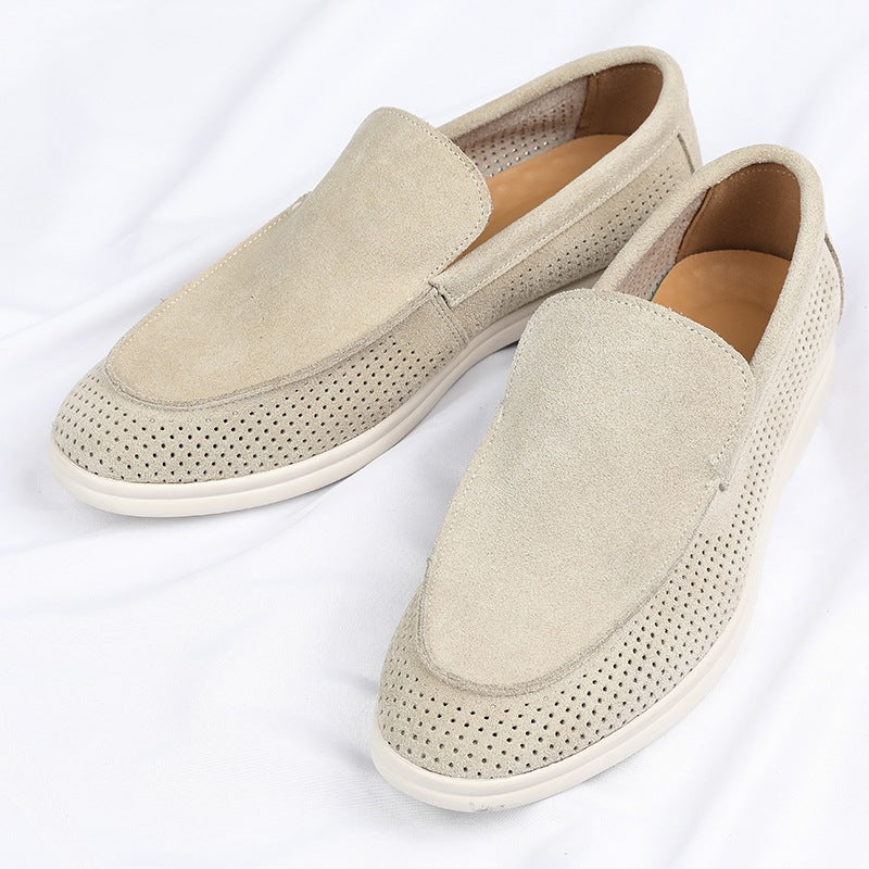 Mocassino forato uomo slip-on nero, beige o verde, colore verde scuro, vista 12