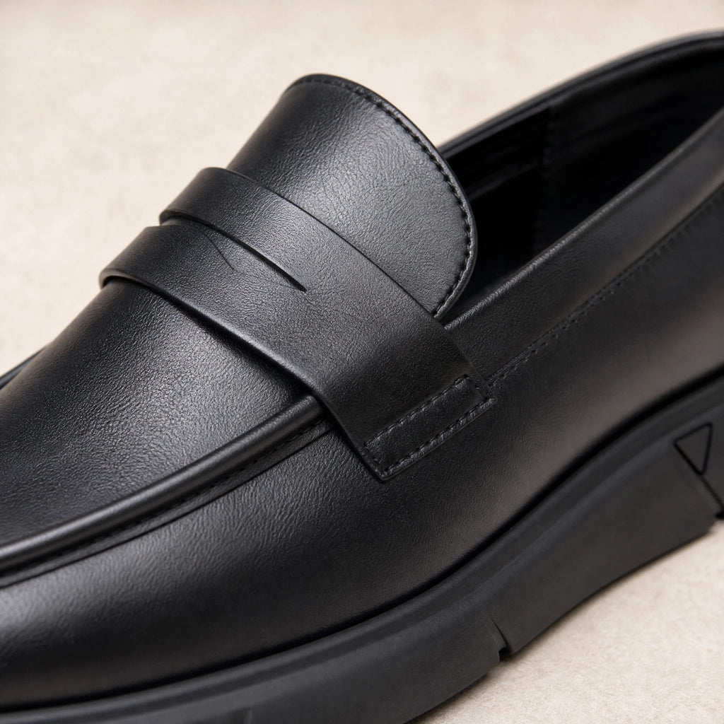 Mocassino Platform Uomo Nero con Linguetta - foto 2