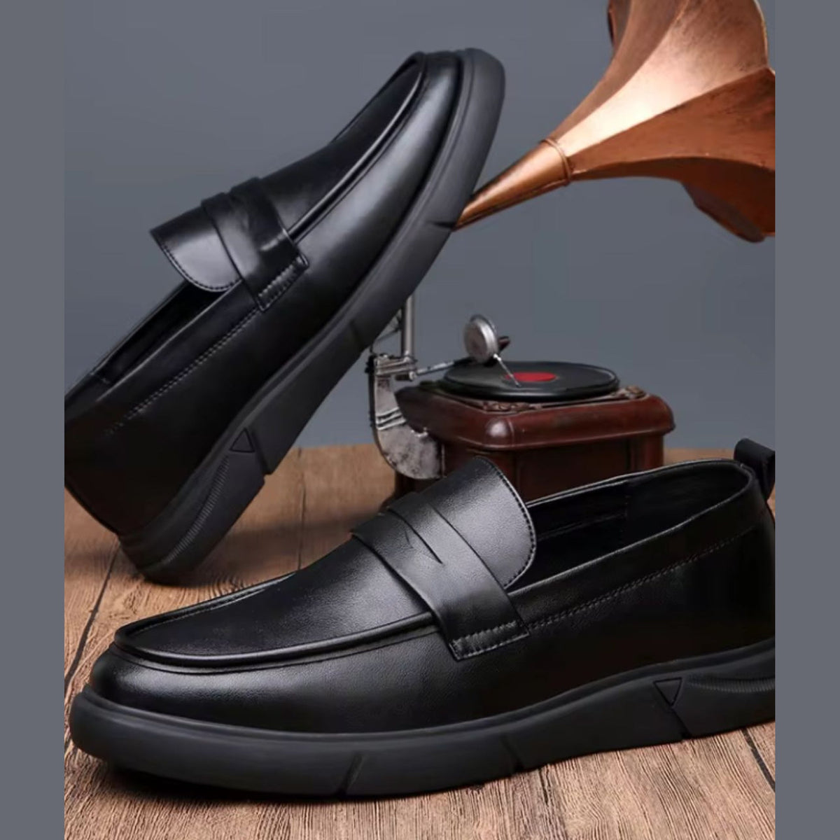 Mocassino Platform Uomo Nero con Linguetta - foto 8