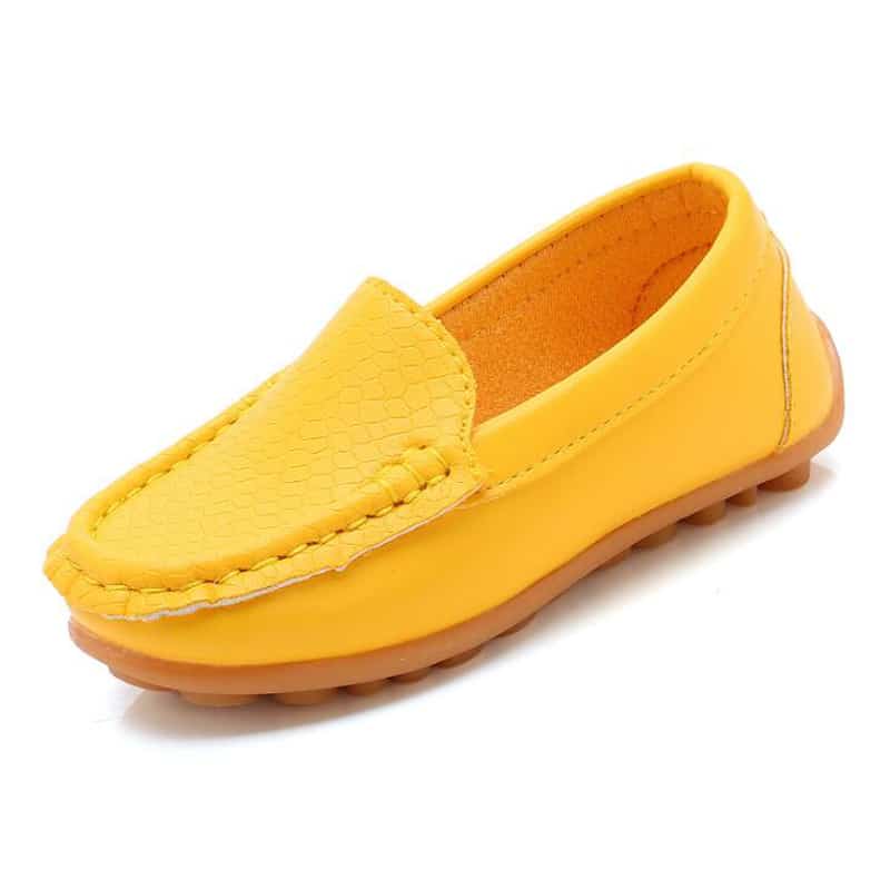 mocassino in pelle gialla per ragazze