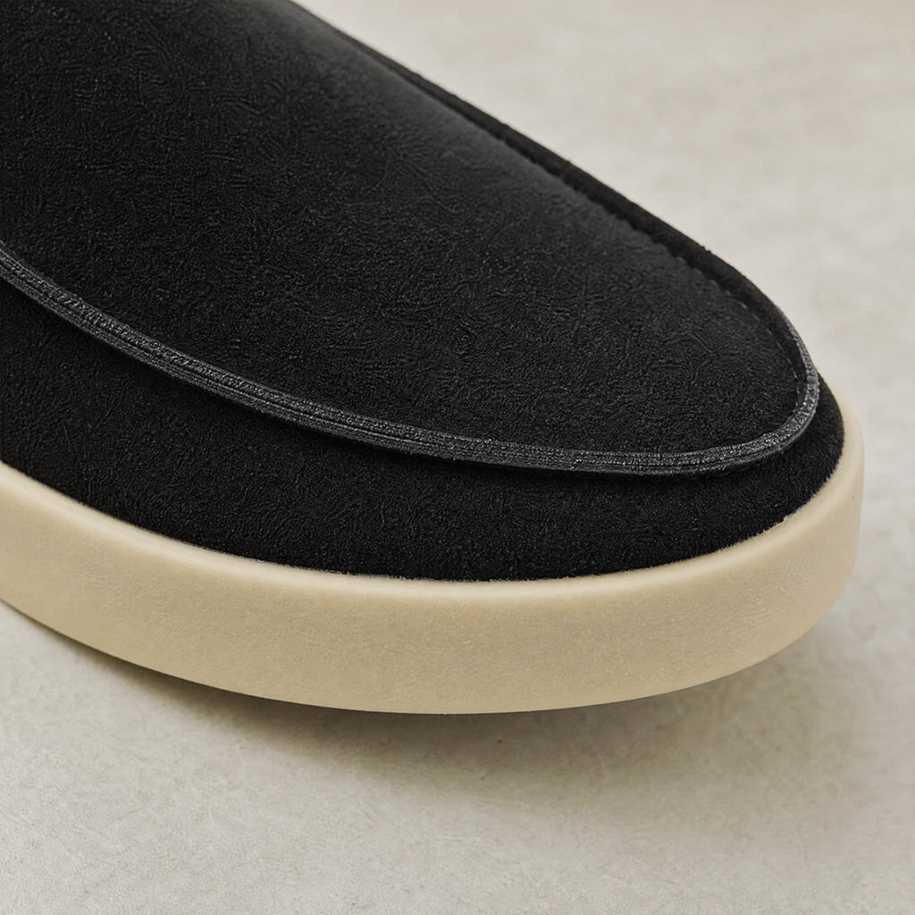 Mocassino con suola spessa nero slip-on, colore nero