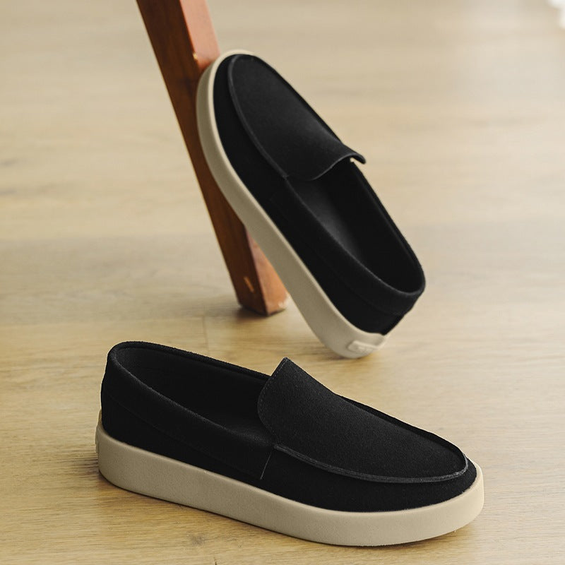 Mocassino con suola spessa nero slip-on, colore nero, vista 8