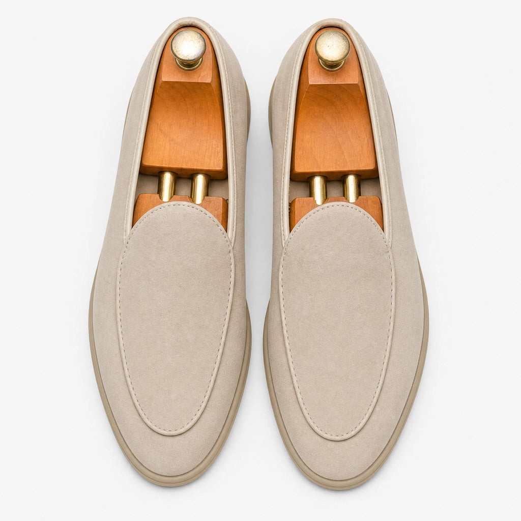 Mocassino uomo in camoscio sintetico, colore crema