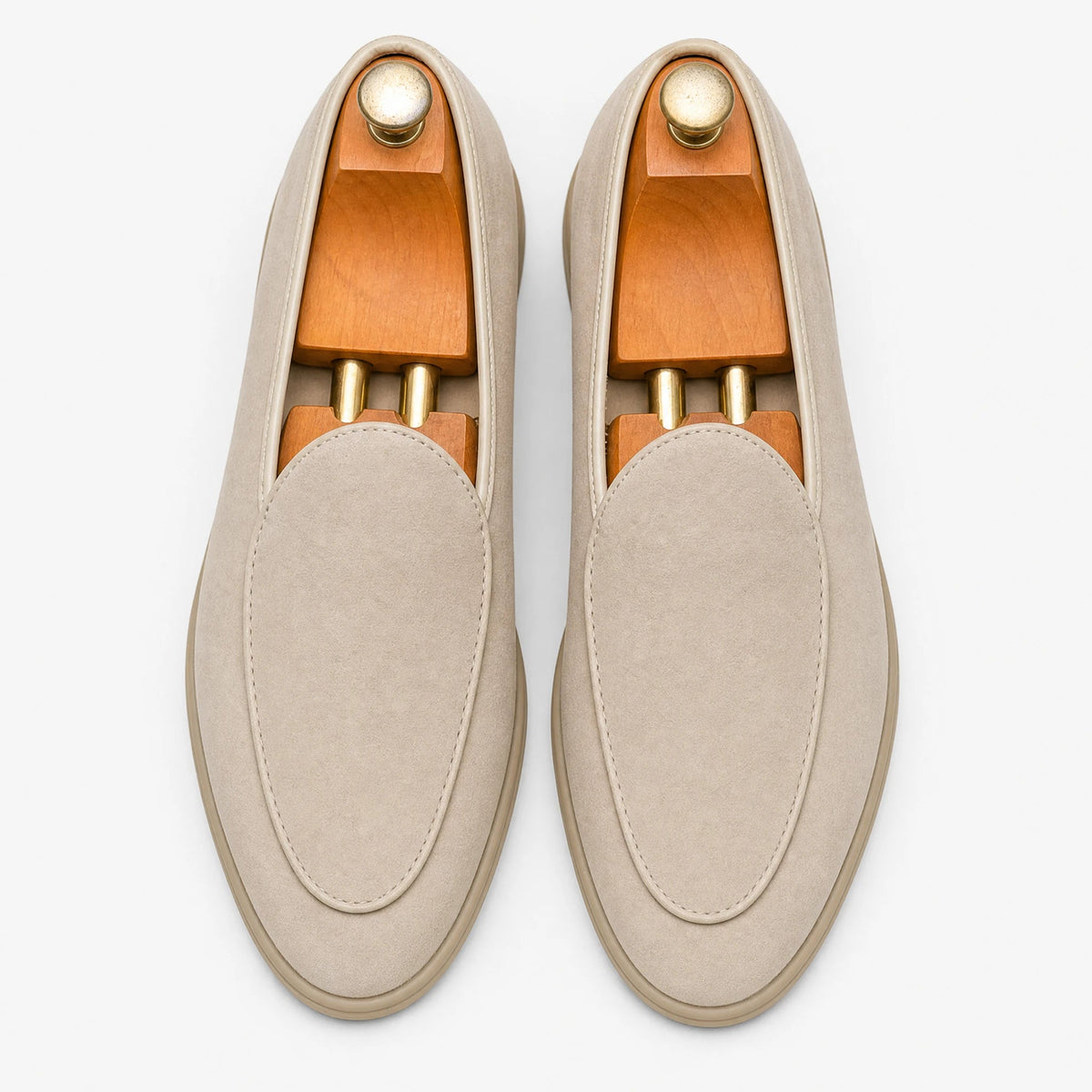 Mocassino uomo in camoscio sintetico, colore crema