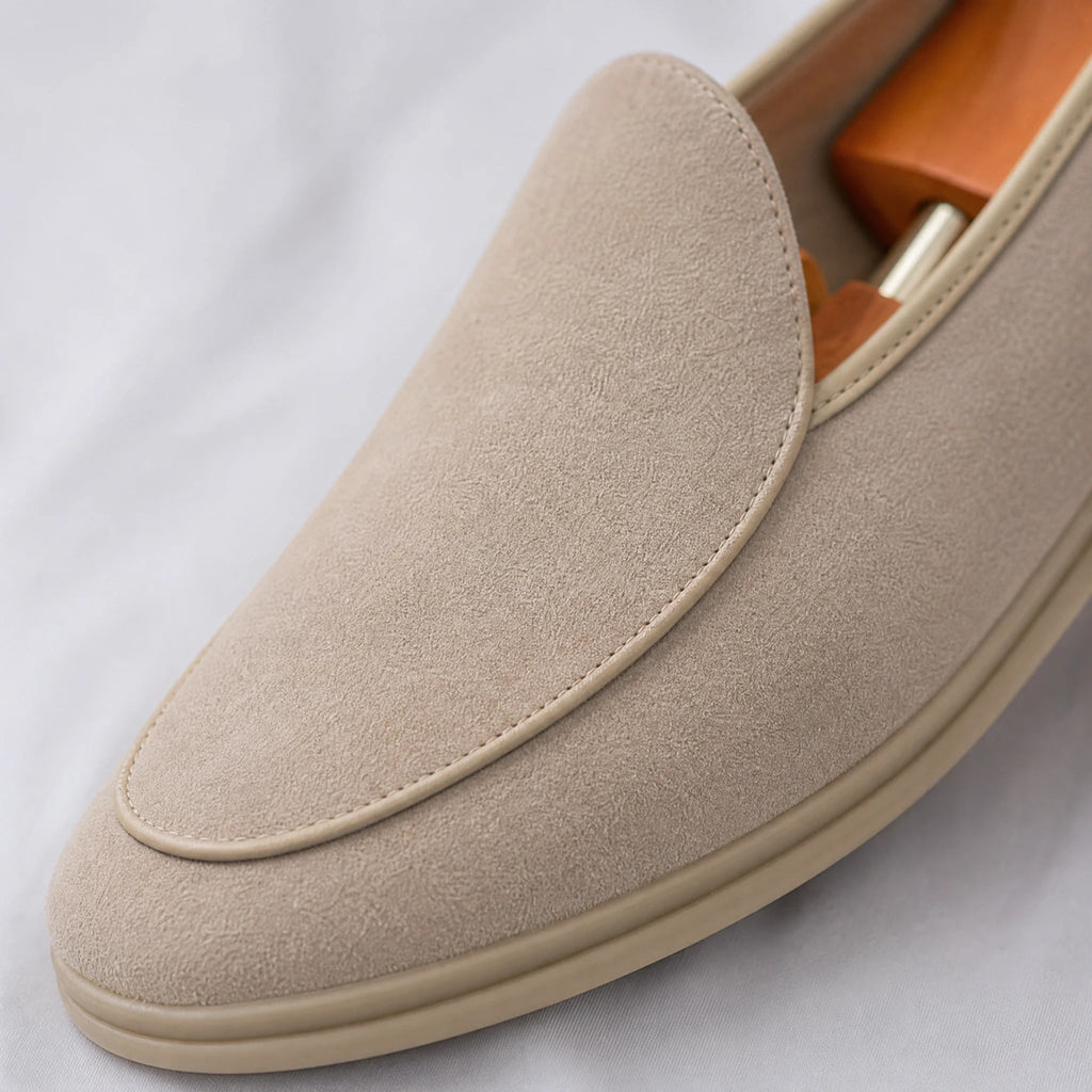 Mocassino uomo in camoscio sintetico, colore beige